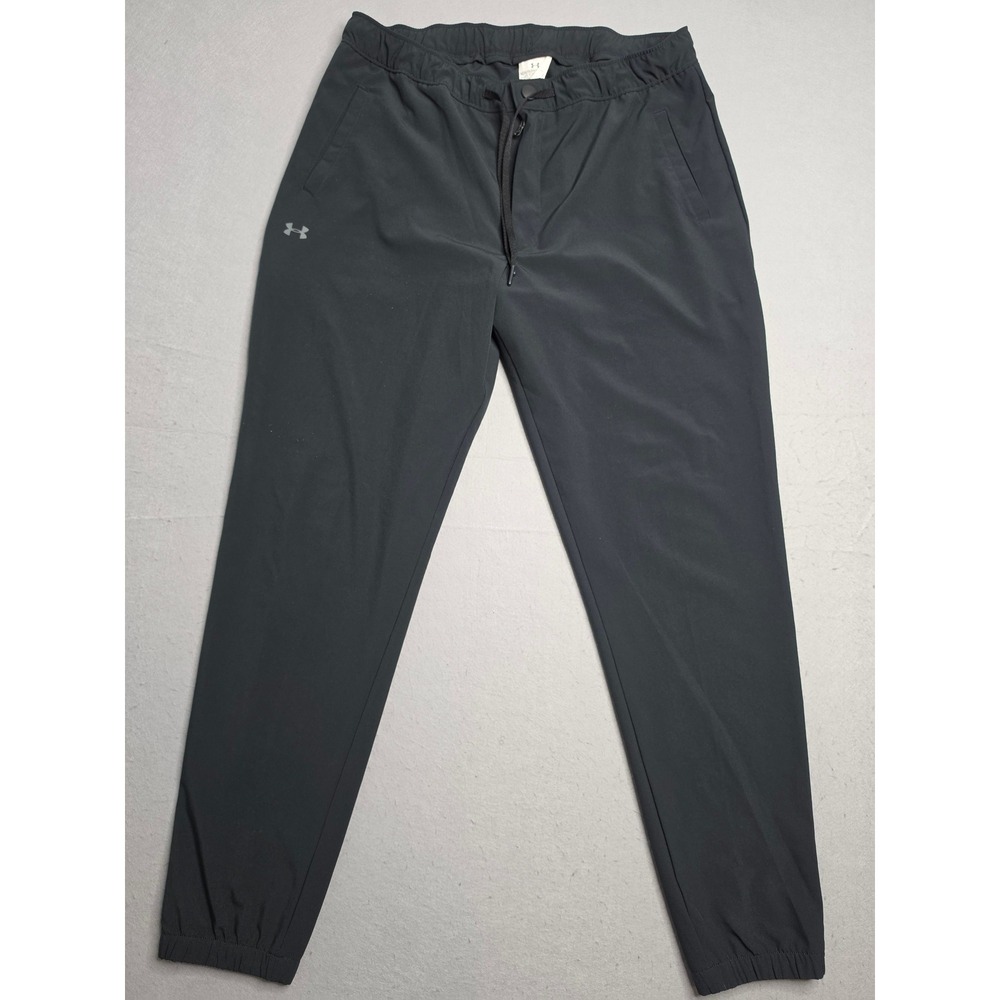Under Armour Jogger Pants Men's M Black Stretch Tapered Leg Drawstring Athletic
